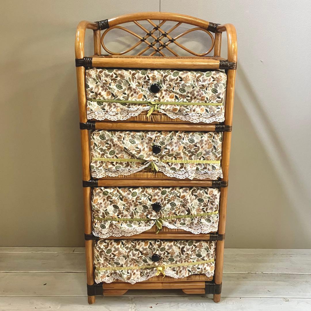 ラタンチェスト　4段 楽天市場】ラタン チェスト 4段 木製 引き出し 収納 Tilem 籐 家具